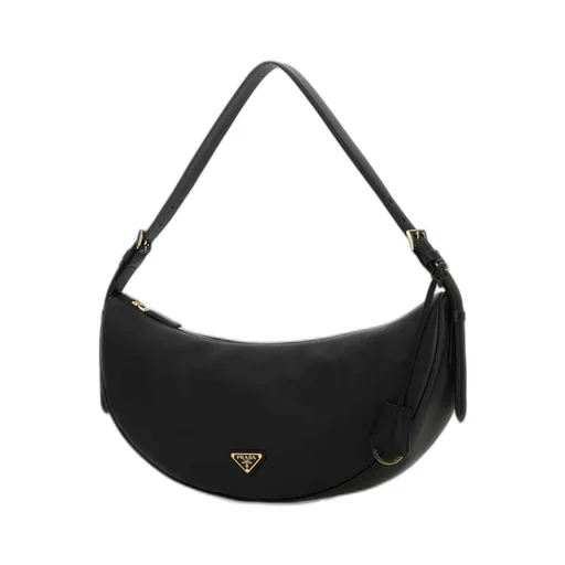 Prada Triangle-Logo Demi-Lune Shoulder Bag