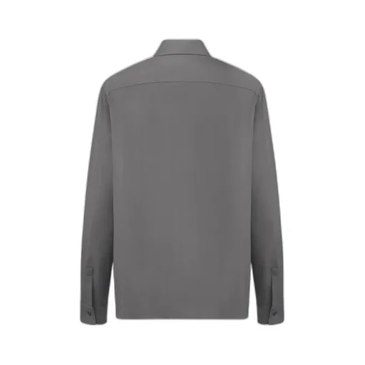 Zipped Shirt With Cd Icon Embroidery