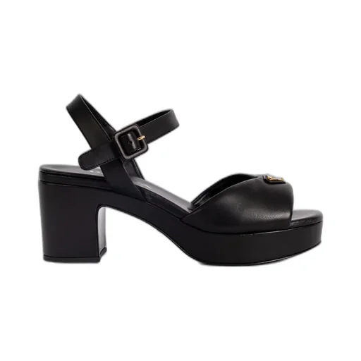 Prada Triangle-Logo Padded Sandals
