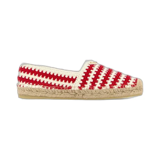 Prada Triangle-Logo Crochet Espadrilles