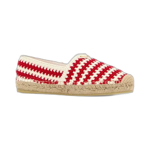 Prada Triangle-Logo Crochet Espadrilles