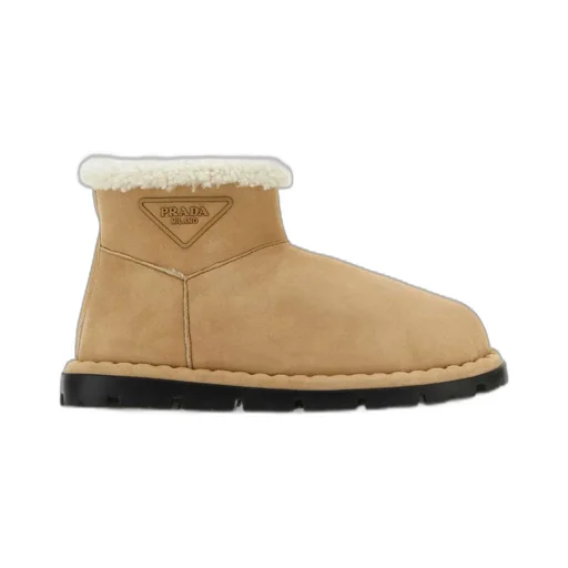 Prada Logo-Triangle Round Toe Boots