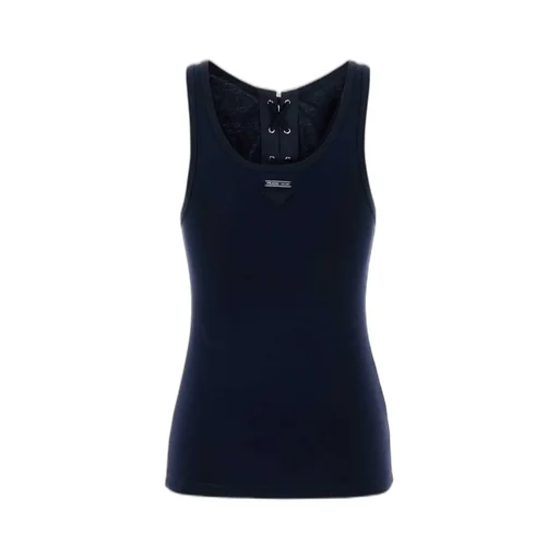 Prada Triangle-Patch Scoop Neck Tank Top