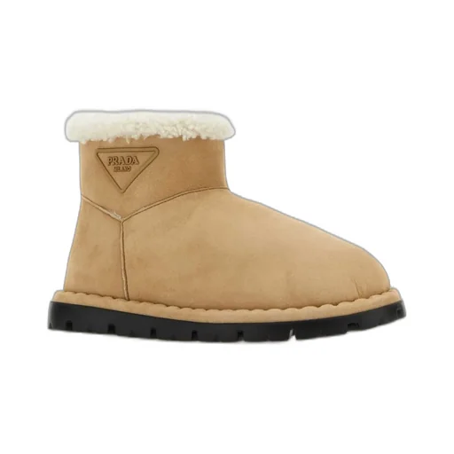 Prada Logo-Triangle Round Toe Boots