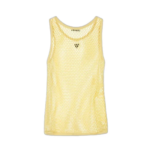 Prada Triangle-Logo Open-Knit Tank Top