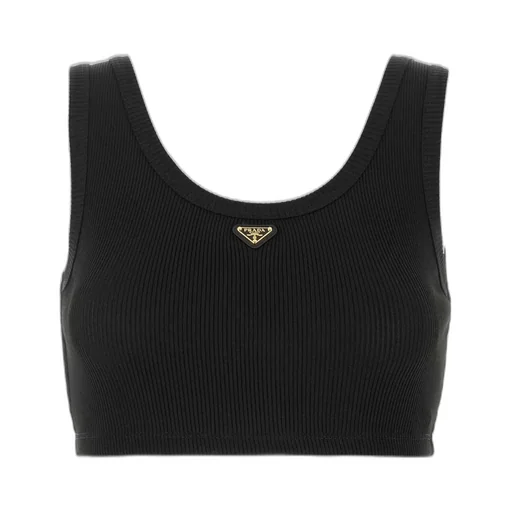 Prada Sleeveless Knitted Cropped Top