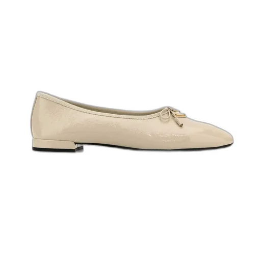Prada Logo Plaque Almond Toe Ballerina Shoes