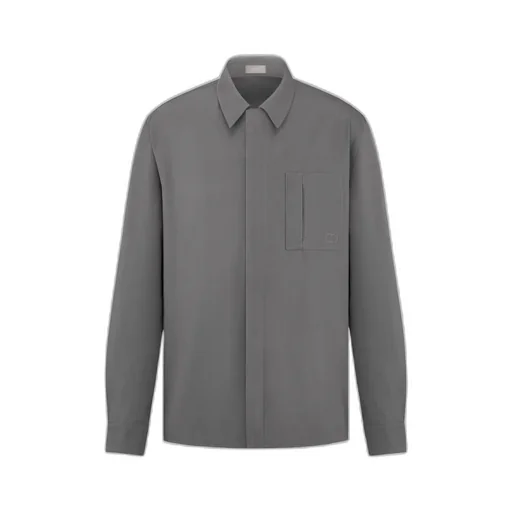 Zipped Shirt With Cd Icon Embroidery