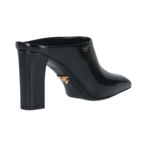 Prada Logo Detailed Square Toe Slip-On Mules