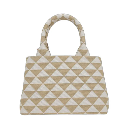 Prada Symbole Embroidered Top Handle Bag
