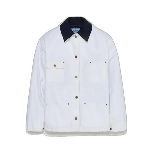Prada Long-Sleeved Button-Up Distressed Jacket