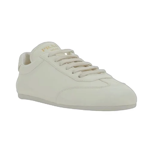 Prada Round-Toe Lace-Up Sneakers