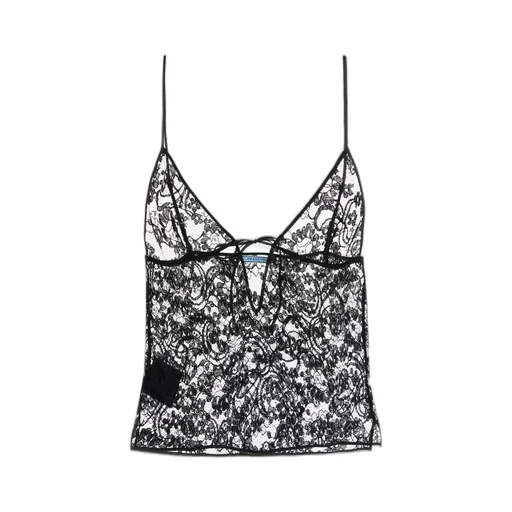 Prada V-Neck Laced Top