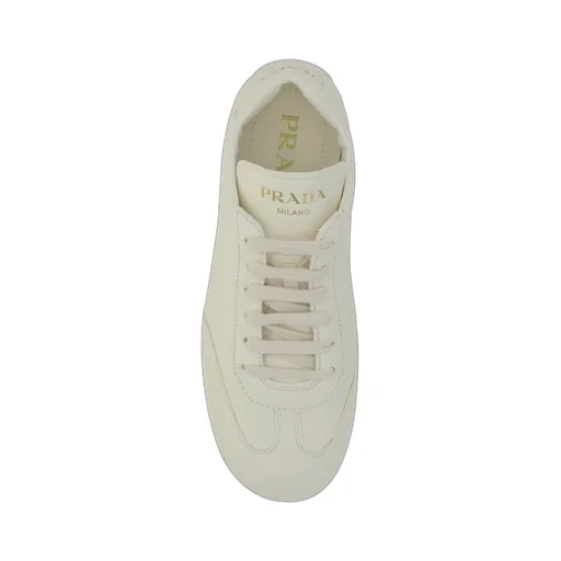 Prada Round-Toe Lace-Up Sneakers