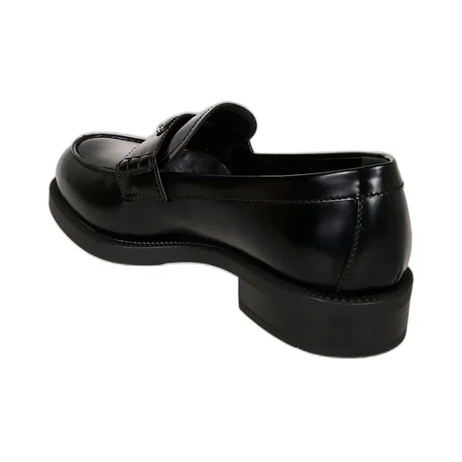 Prada Round-Toe Logo Plaque Loafers