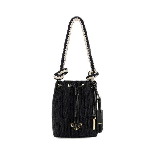 Prada Woven Drawstring Bucket Bag