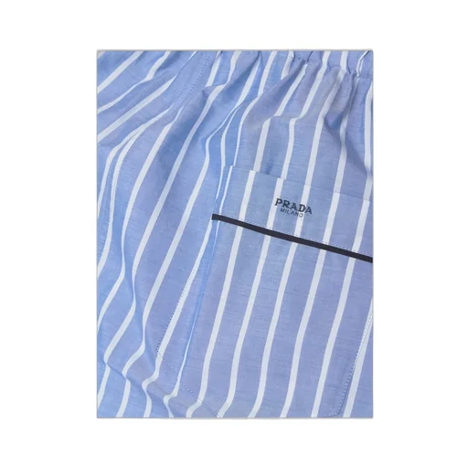 Prada Striped Chambray Trousers