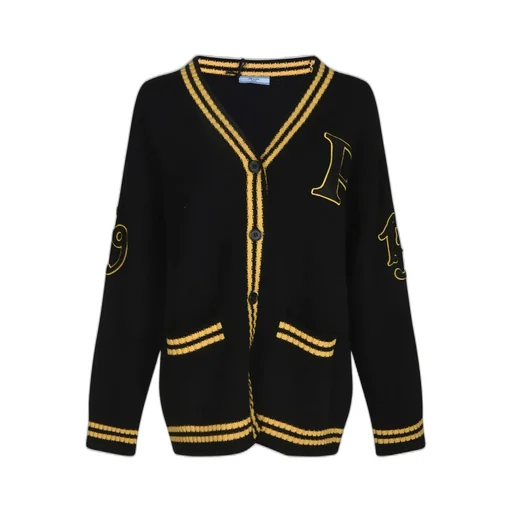 Prada Logo-AppliquÉD Button-Up Cardigan