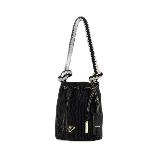 Prada Woven Drawstring Bucket Bag