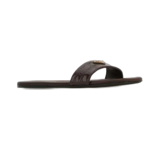 Prada Logo Patch Square Toe Slides