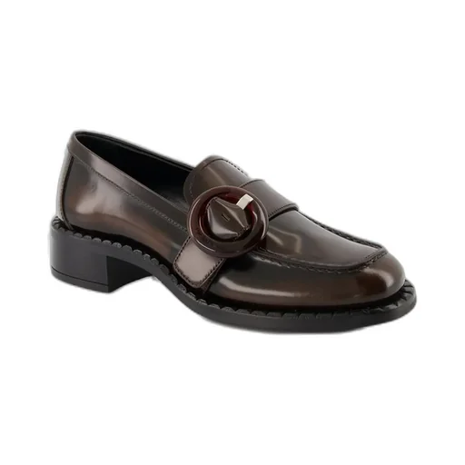 Prada Logo-Engraved Buckled Loafers