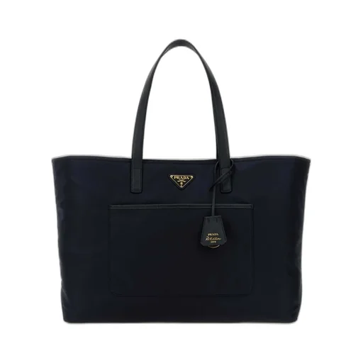 Prada Triangle-Logo Tote Bag