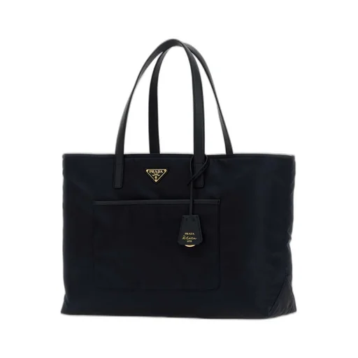 Prada Triangle-Logo Tote Bag