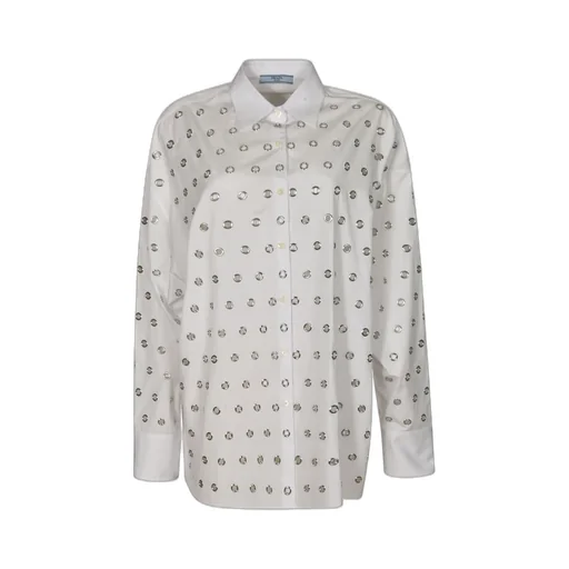 Prada Eyelet-Embellished Button-Up Shirt