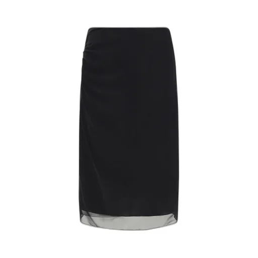 Prada Semi-Sheer Pencil Midi Skirt