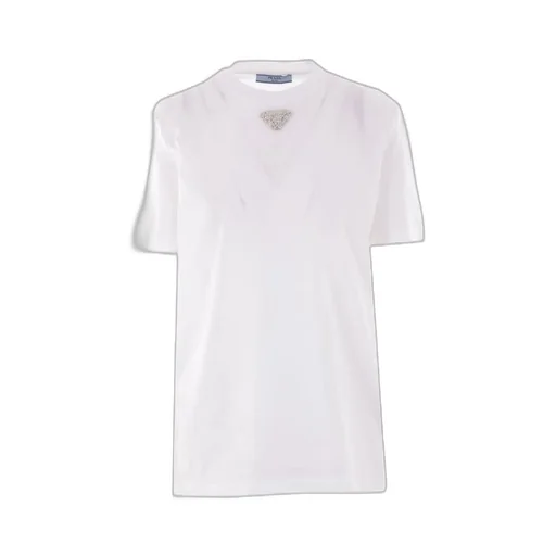 Prada Triangle-Logo Embellished Crewneck T-Shirt