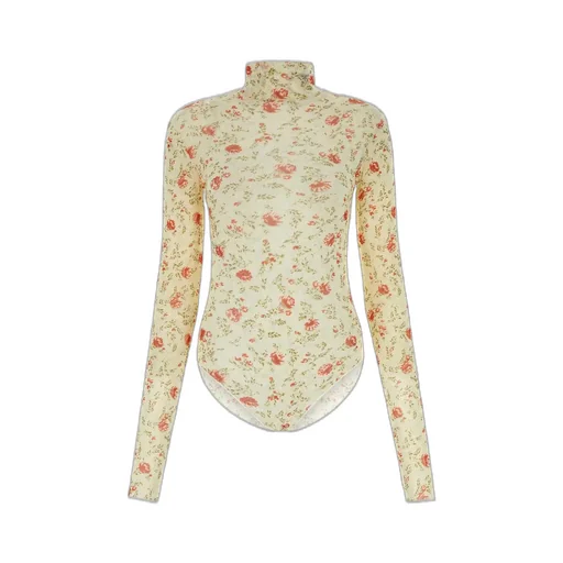 Prada Allover Printed Jersey Bodysuit