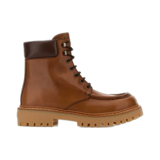 Prada Logo Detailed Round-Toe Ankle Boots