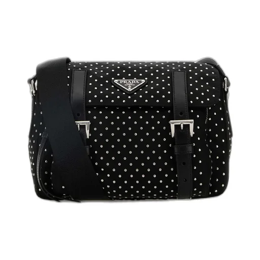 Prada Re-Nylon Studded Shoulder Bag