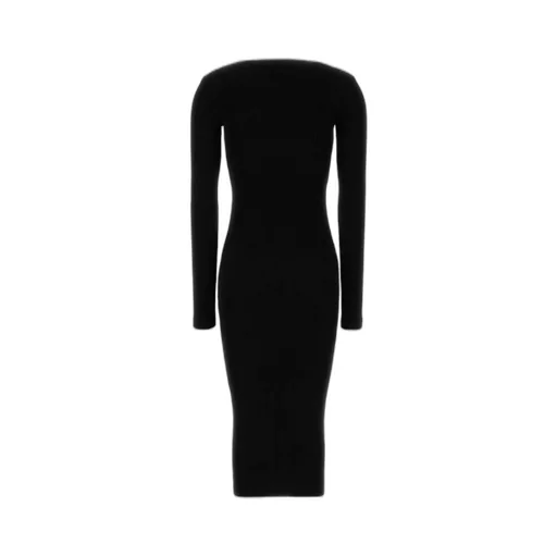 Prada Long-Sleeved Ribbed Midi Dress