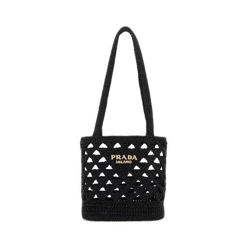 Prada Logo Crochet Tote Bag