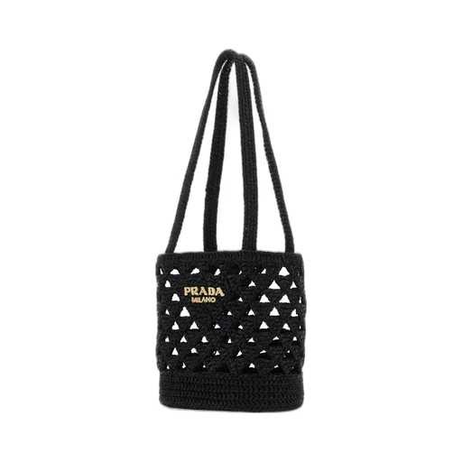 Prada Logo Crochet Tote Bag