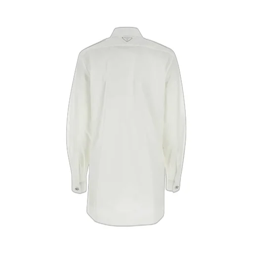 Prada Button-Embellished Poplin Shirt