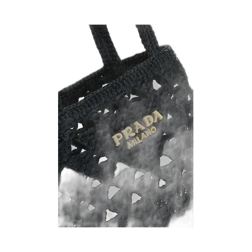 Prada Logo Crochet Tote Bag