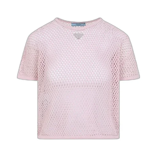 Prada Logo Plaque Crewneck T-Shirt