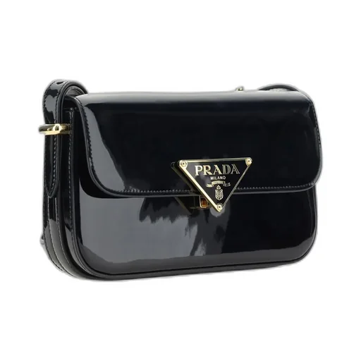 Prada Logo-Plaque Foldover Top Shoulder Bag