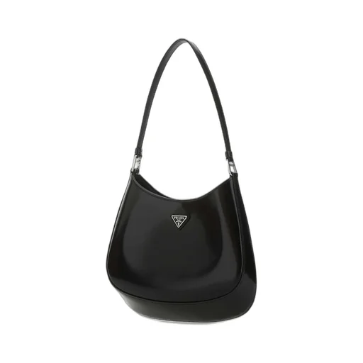 Prada Cleo Logo Plaque Shoulder Bag