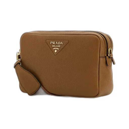 Prada Logo Detailed Zipped Medium Crossbody Bag