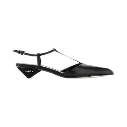 Prada Logo Embossed Pointed-Toe Pumps