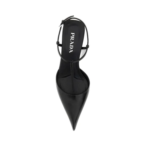 Prada Logo Embossed Pointed-Toe Pumps