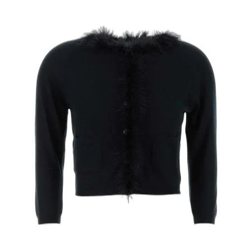 Prada V-Neck Knitted Cropped Cardigan