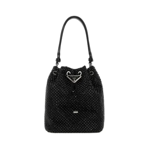 Prada Embellished Ruched Drawstring Bucket Bag