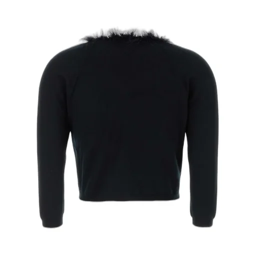Prada V-Neck Knitted Cropped Cardigan