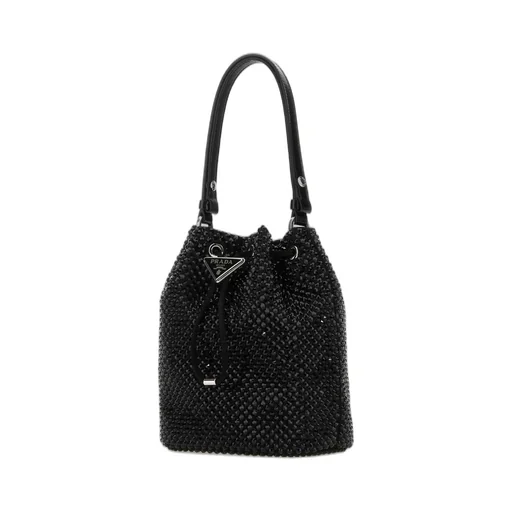 Prada Embellished Ruched Drawstring Bucket Bag