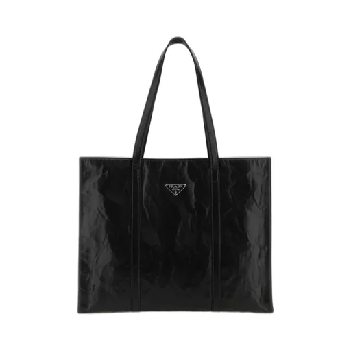 Prada Logo-Plaque Tote Bag