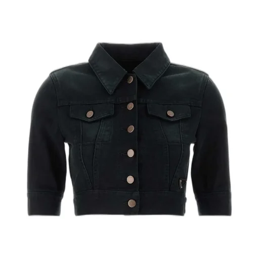 Prada Triangle-Logo Cropped Denim Jacket